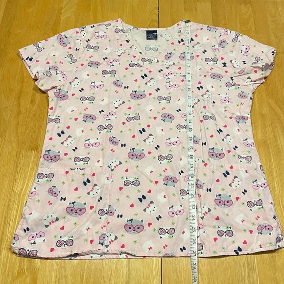 ZOE + CHLOE Bundle Two Tops Scrubs V Neck 100% Cotton Animals Cats Sea Horse , L - Picture 16 of 16